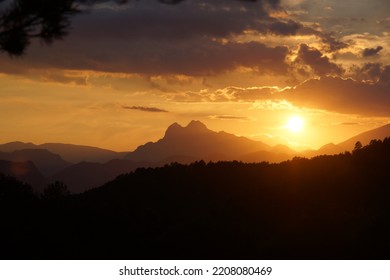 View of Pedraforca mountain at sunset, Berguedà, Barcelona - Shutterstock ID 2208080469