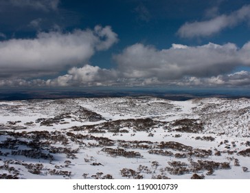 View At Perisher Ski Resort In New South Wales In Australia On A Cloudy Day In Winter