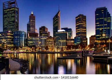 View of Perth City from Elizabeth Quay at Dawn