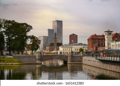 View Of Petri Bridge Near Malmö Central Station. Malmo, The Third Largest City In Sweden.