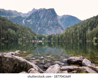 View of Piburger See (Lake Piburg) near Oetz, Tyrol, Austria