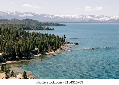 View To The Picturesque Lake Tahoe In Spring. Beautiful Landscape