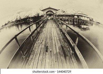 View of pier at beach/sea shore