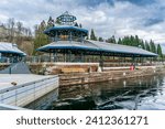 A view of the pier at Gene Coulon Park in Renton, Washington.