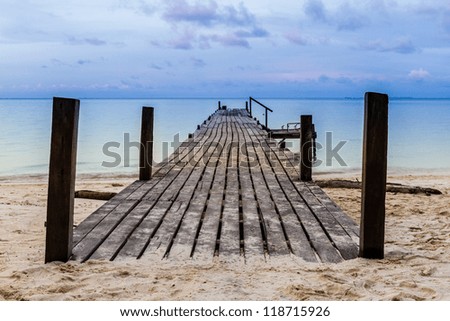 View from the pier on the sea at loneliness beach