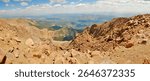 View from Pikes Peak summit  highest summit of the southern Front Range of the Rocky Mountains in North America