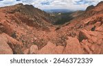 View from Pikes Peak summit  highest summit of the southern Front Range of the Rocky Mountains in North America