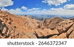 View from Pikes Peak summit  highest summit of the southern Front Range of the Rocky Mountains in North America