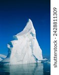 View of pinnacled iceberg, antarctica