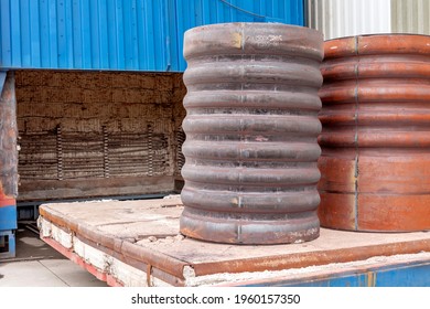 View Of The Pipes After Post Weld Heat Treatment (stress Relief). It Is Often Referred To As Being Any Heat Treatment Performed After Welding.