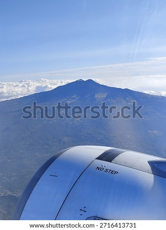 View from the plane of Mount Etna in Sicily
