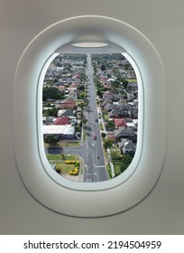 View From Plane Window Of Suburban Melbourne Victoria Australia