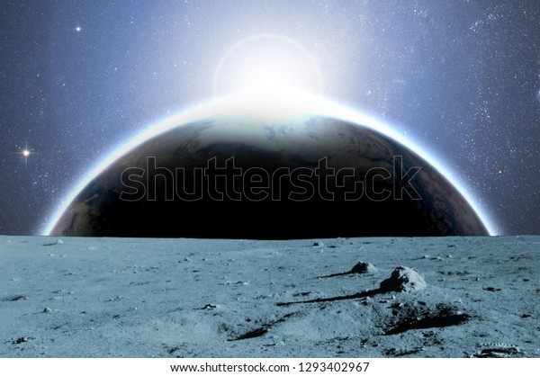 view to planet earth from moon surface. elements
of this image furnished by
nasa