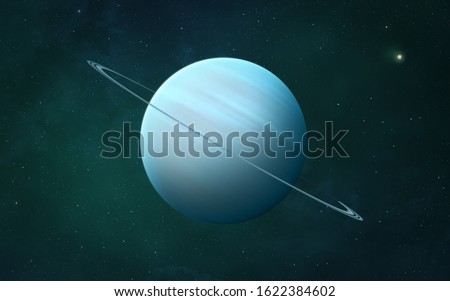 View of planet Uranus from space. Space, nebula and planet Uranus. This image elements furnished by NASA.