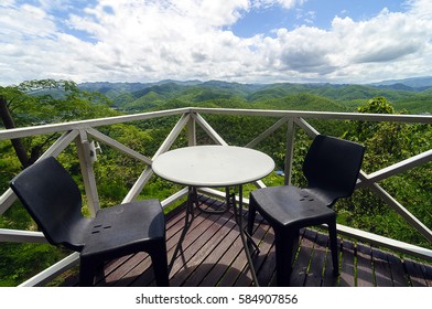 View Point At Coffee Shop Near Wat Phra That Doi Kong Mu. Mae Hong Son, Northern Thailand.