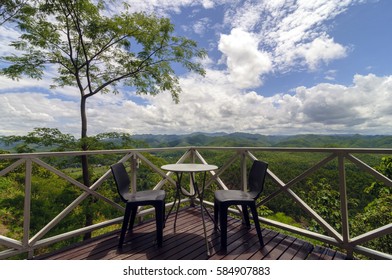 View Point At Coffee Shop Near Wat Phra That Doi Kong Mu. Mae Hong Son, Northern Thailand.