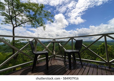 View Point At Coffee Shop Near Wat Phra That Doi Kong Mu. Mae Hong Son, Northern Thailand.