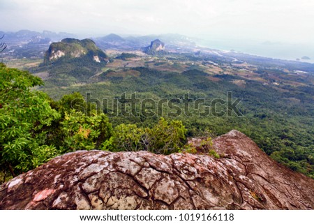 View point at Dragon Crest mountain ,Khao Ngon Nak Nature Trail Krabi Thailand