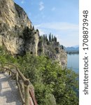 View from Ponal bike track in Trentino. Its was the old road from Riva del Garda to Val di Ledro and now it is a beautiful mtb track directly above the Garda Lake