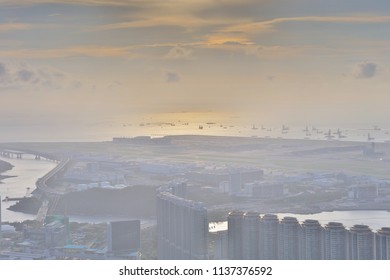 A View At Por Kai Shan Of Tung Chung Town 