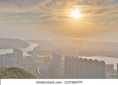 A View At Por Kai Shan Of Tung Chung Town 