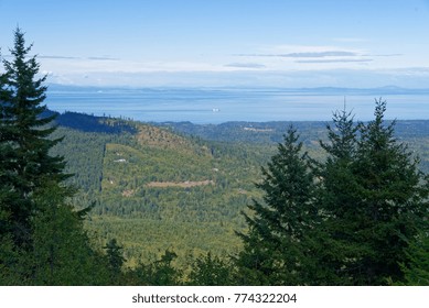 View Of Port Angeles And Victoria, BC, Canada From Deer Park In Olympic National Park