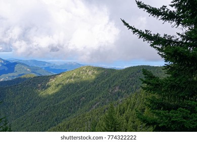 View Of Port Angeles And Victoria, BC, Canada From Deer Park In Olympic National Park