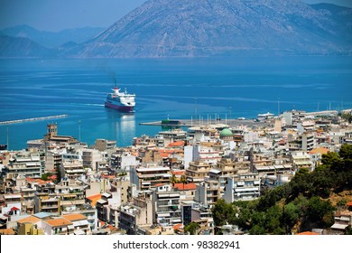 The View Of Port In Patra City, Greece