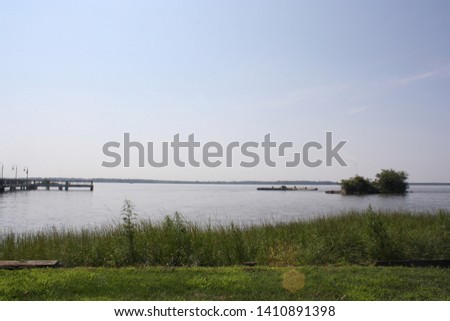 View of a portion of the Delaware River from New Castle Battery Park, Delaware