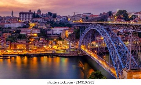 View Of Porto At Night , Portugal