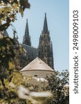 
View of Prague Castle with St. Vitus Cathedral from the Royal Garden.