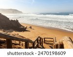 View to Praia do Amado, Beach and Surfer spot near Sagres and Lagos, Costa Vicentina Algarve Portugal