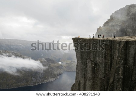 Similar – Image, Stock Photo Preikestolen Norway in the morning