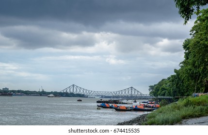 View From Princep Ghat, Kolkata, West Bengal. India. 