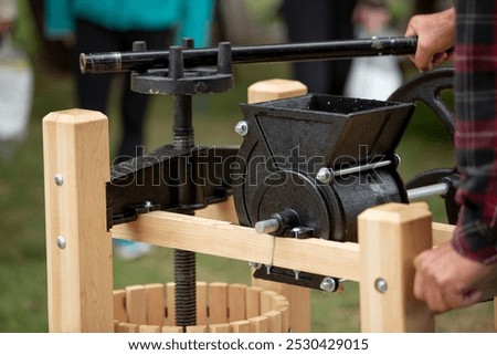 A view of the process of making apple cider.