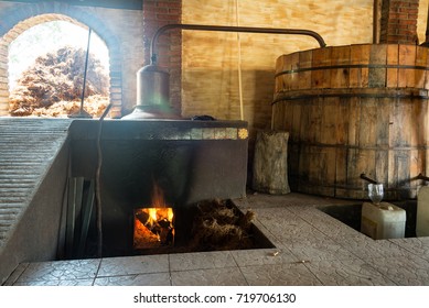 View Of The Process Of Mezcal Distillation In Oaxaca, Mexico