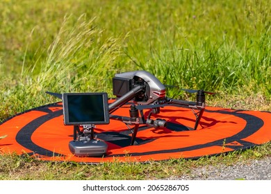 View of a professional drone being used on a video shoot