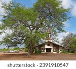 View of the Liliʻuokalani Protestant Church in Haleiwa on the North shore of the Island of Oahu, Hawaii