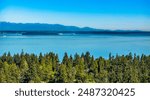 A view of the Puget Sound from above Burien, Washington.