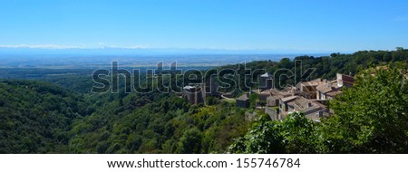 View of the Pyrenees at Saissac Languedoc - Roussillon  France