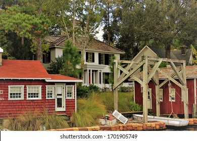 View Of Quaint New England Fishing Village