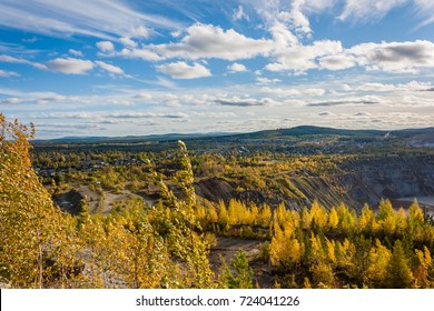 View of the quarry and the old mine from the observation platform Nizhny Tagil Sverdlovsk Region - Shutterstock ID 724041226