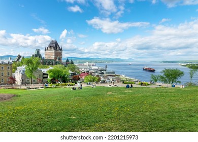 View Of Quebec City Old Town With Chateau Frontenac And St Lawrence River