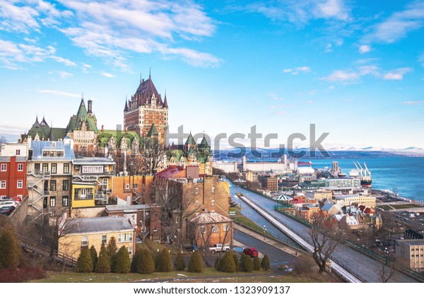 Quebec City Skyline - View Quebec City Skyline Chateau Frontenac Stock Photo Edit Now 1323909137