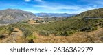 View to Queenstown from Crown Range Road Scenic Lookout on New Zealand