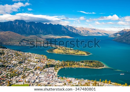 View of Queenstown and The Remarkables, Queenstown New Zealand 