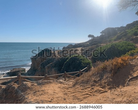 View from a quiet, bit neglected path starting at Praia Maria Luísa going to Praia dos Olhos de Água. Stunning scenery. Nearly no other people around at peak holiday season.
