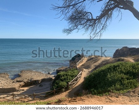 View from a quiet, bit neglected path starting at Praia Maria Luísa going to Praia dos Olhos de Água. Stunning scenery. Nearly no other people around at peak holiday season.