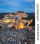 View of Ragusa (Ragusa Ibla), UNESCO heritage town on Italian island of Sicily. View of the city in Ragusa Ibla, Province of Ragusa, Val di Noto, Sicily, Italy. 