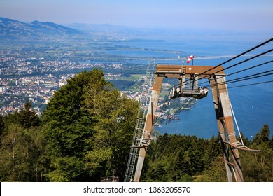 View From Pfänder To The Pfänder Railway And Lake Constance In Austria